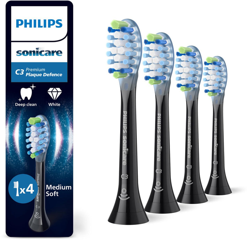 Philips Sonicare Premium Plaque Defence C3 Opzetborstels — 4 stuks Zwart (HX9044/88)