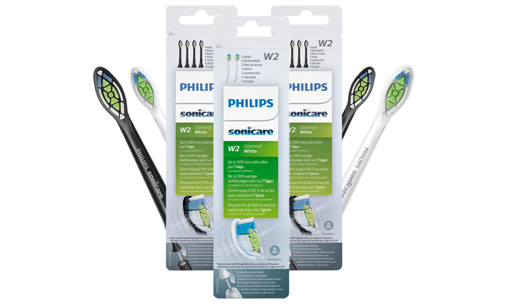 Philips Sonicare W2 Optimal White Opzetborstels — 8 stuks (HX6068)
